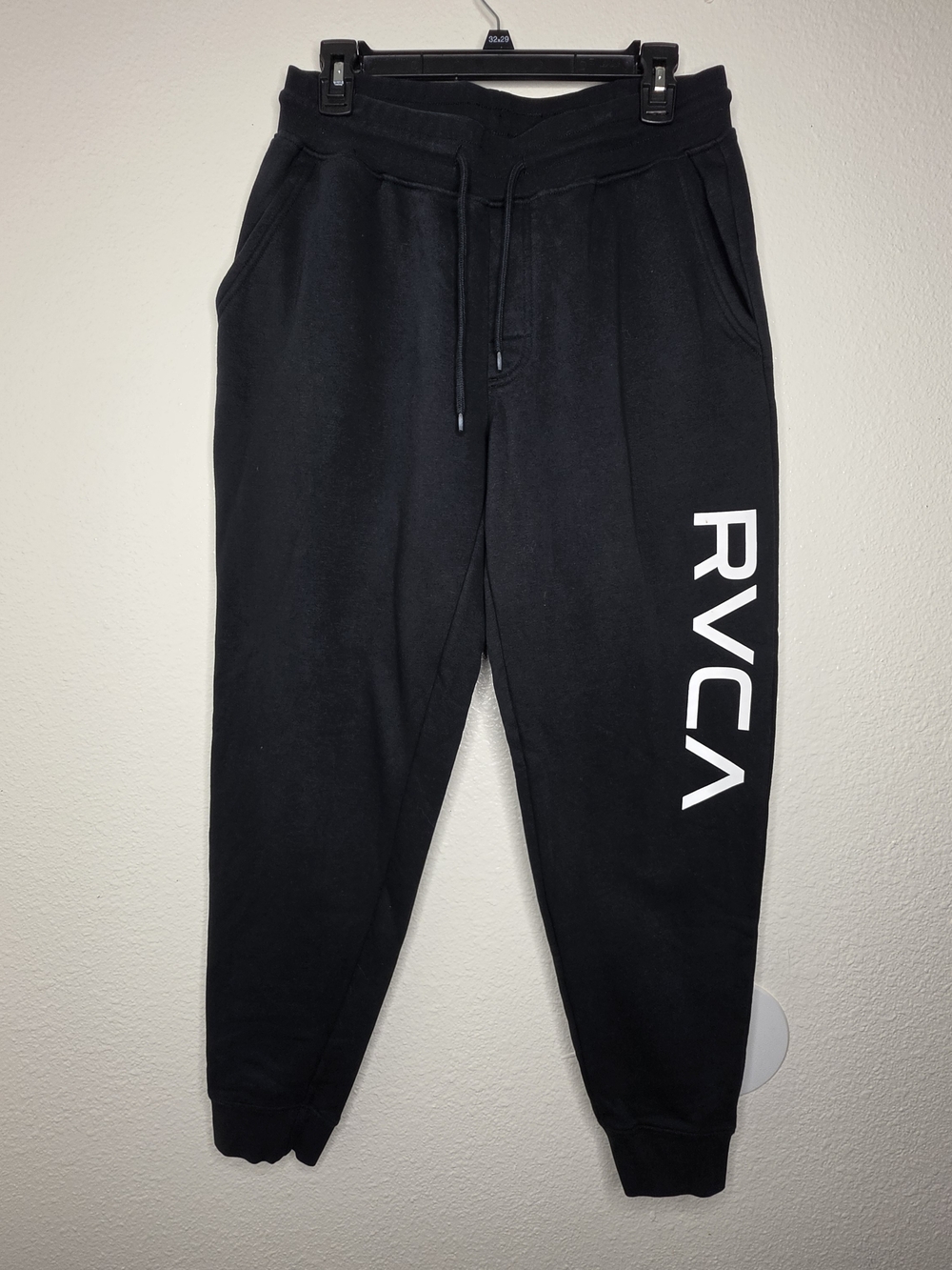 RVCA Black Joggers Sweatpants Logo Graphic Size M